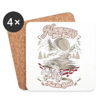 TOUR DE NORVÈGE EN BIKER - Dessous de verre (lot de 4) - blanc - Devant
