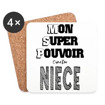 Mon Super Pouvoir Etre Nièce - Dessous de verre (lot de 4) - blanc - Devant