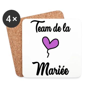 MARIEE. FUTURE MARIEE. EVJF. TEAM. TEAM MARIEE - Dessous de verre (lot de 4) - blanc - Devant