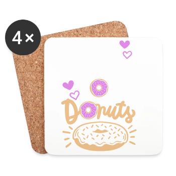 Donuts Donut-Liebhaber - Untersetzer (4er-Set) - Weiß - Vorne