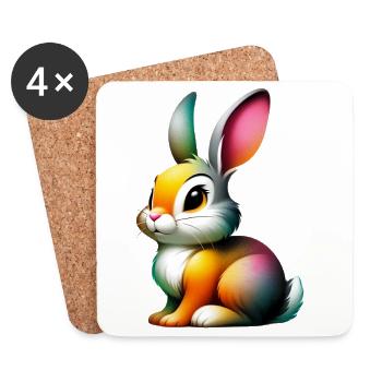 Rabbit - Coasters (set of 4) - white - Front