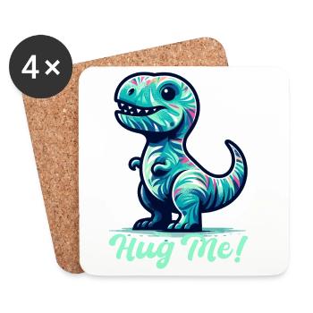 T-Rex Hug Me Cadeau Câlin - Dessous de verre (lot de 4) - blanc - Devant
