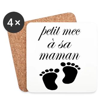 maman - Dessous de verre (lot de 4) - blanc - Devant