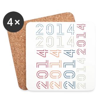 Born In 2014 Birthday Gift 2014 Retro 2014 - Coasters (set of 4) - white - Front