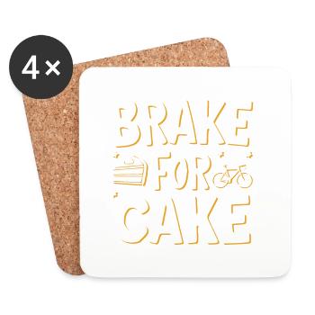 Gâteau de vélo sucré Conception de motivation - Dessous de verre (lot de 4) - blanc - Devant