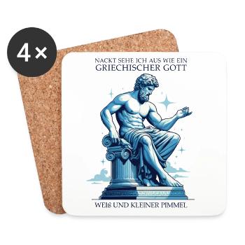 Greek god with a small dick - Coasters (set of 4) - white - Front