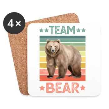 Brown Bear Grizzly Bear - Coasters (set of 4) - white - Front