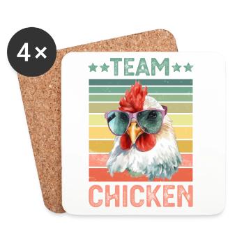 Poulets Poulets - Dessous de verre (lot de 4) - blanc - Devant