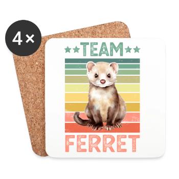 Furet - Dessous de verre (lot de 4) - blanc - Devant
