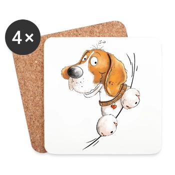 Beagle Love I Hunderasse Comic I Hund - Untersetzer (4er-Set) - Weiß - Vorne