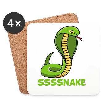 Snake manga - Coasters (set of 4) - white - Front