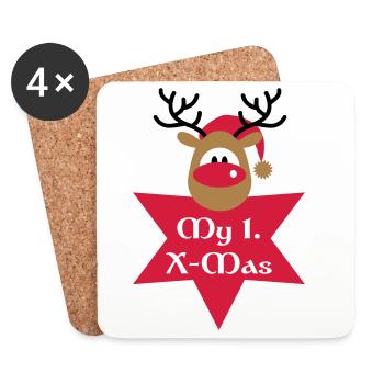 mon premier Noël - Dessous de verre (lot de 4) - blanc - Devant