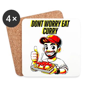 Curry Liebe und alles wird gut - Untersetzer (4er-Set) - Weiß - Vorne
