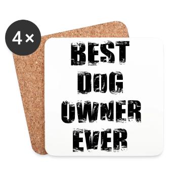 Meilleur propriétaire de chien de tous les temps - Dessous de verre (lot de 4) - blanc - Devant