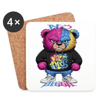 Grumpy Bear - Coasters (set of 4) - white - Front