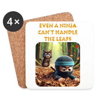 Animated Ninja and Cat Forest Adventure - Coasters (set of 4) - white - Front