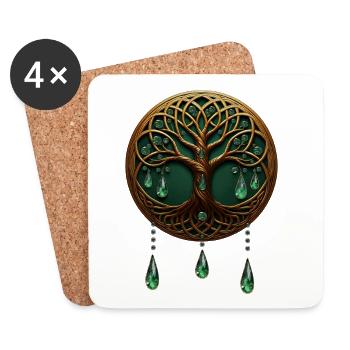 Stylized Tree of Life - Coasters (set of 4) - white - Front