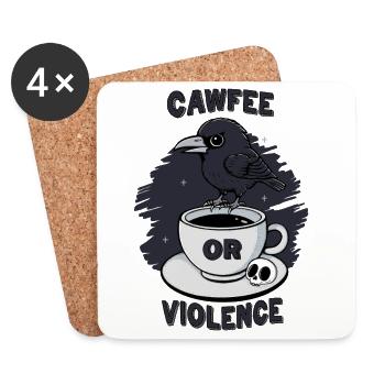 Cawfee or Violence - Coasters (set of 4) - white - Front