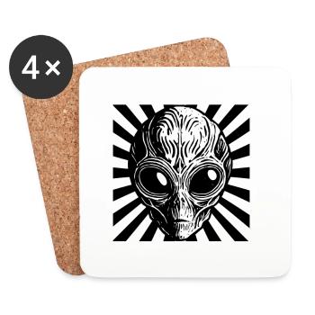 Alien Invasion Punk Artwork - Coasters (set of 4) - white - Front
