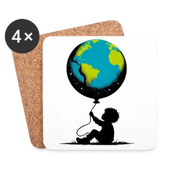 Planet Earth - Coasters (set of 4) - white - Front