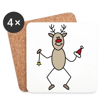 Noël - Dessous de verre (lot de 4) - blanc - Devant
