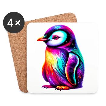 Pingouin - Dessous de verre (lot de 4) - blanc - Devant