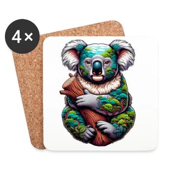 Koala - Dessous de verre (lot de 4) - blanc - Devant