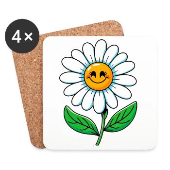 Gänseblümchen - Untersetzer (4er-Set) - Weiß - Vorne