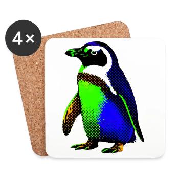Pingouin - Dessous de verre (lot de 4) - blanc - Devant