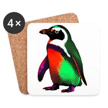 Pingouin - Dessous de verre (lot de 4) - blanc - Devant