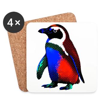 Pingouin - Dessous de verre (lot de 4) - blanc - Devant