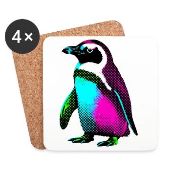 Pingouin - Dessous de verre (lot de 4) - blanc - Devant
