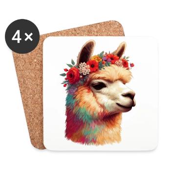 Alpaca - Coasters (set of 4) - white - Front