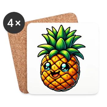 Pineapple - Coasters (set of 4) - white - Front