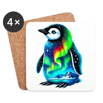 Pingouin - Dessous de verre (lot de 4) - blanc - Devant
