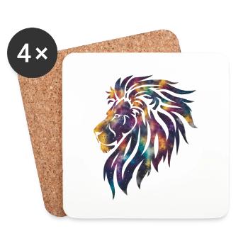 Galaxy Lion Cosmic - Coasters (set of 4) - white - Front