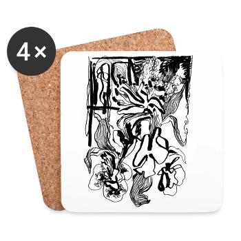 FLEUR - Dessous de verre (lot de 4) - blanc - Devant