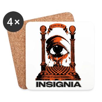 Occult landmark – eyes that see - Coasters (set of 4) - white - Front