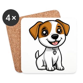 Jack Russell Terrier Hund Niedlich - Untersetzer (4er-Set) - Weiß - Vorne