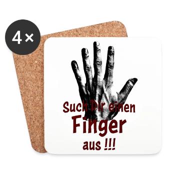 Such Dir einen Finger aus!!! - Untersetzer (4er-Set) - Weiß - Vorne