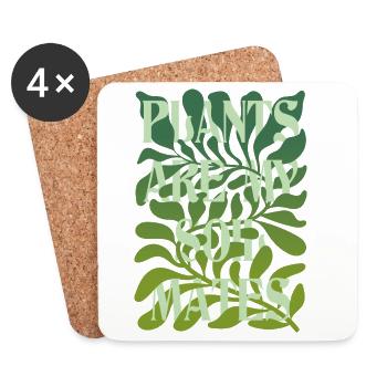 Plants Are My Soulmates Lettering - Coasters (set of 4) - white - Front