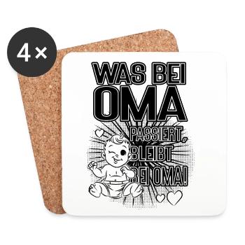 was bei oma passiert, oma ohne regeln, oma humor b - Untersetzer (4er-Set) - Weiß - Vorne