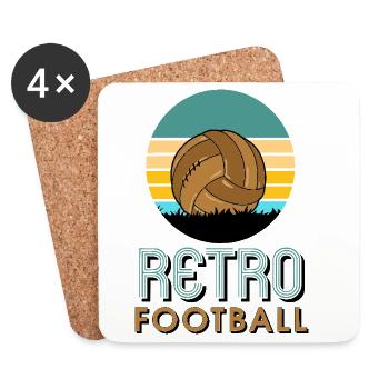 Retro-Fußball - Untersetzer (4er-Set) - Weiß - Vorne