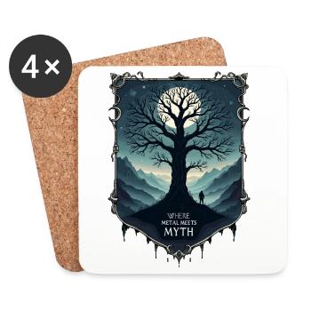Quand le métal rencontre le mythe ! - Dessous de verre (lot de 4) - blanc - Devant