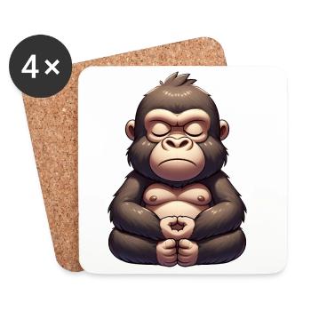 Süßer Gorilla Yoga Meditation Innere Ruhe Cartoon - Untersetzer (4er-Set) - Weiß - Vorne