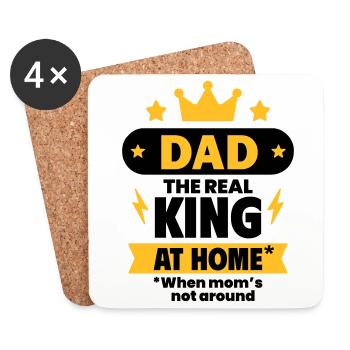 Dad, the real king at home - Coasters (set of 4) - white - Front