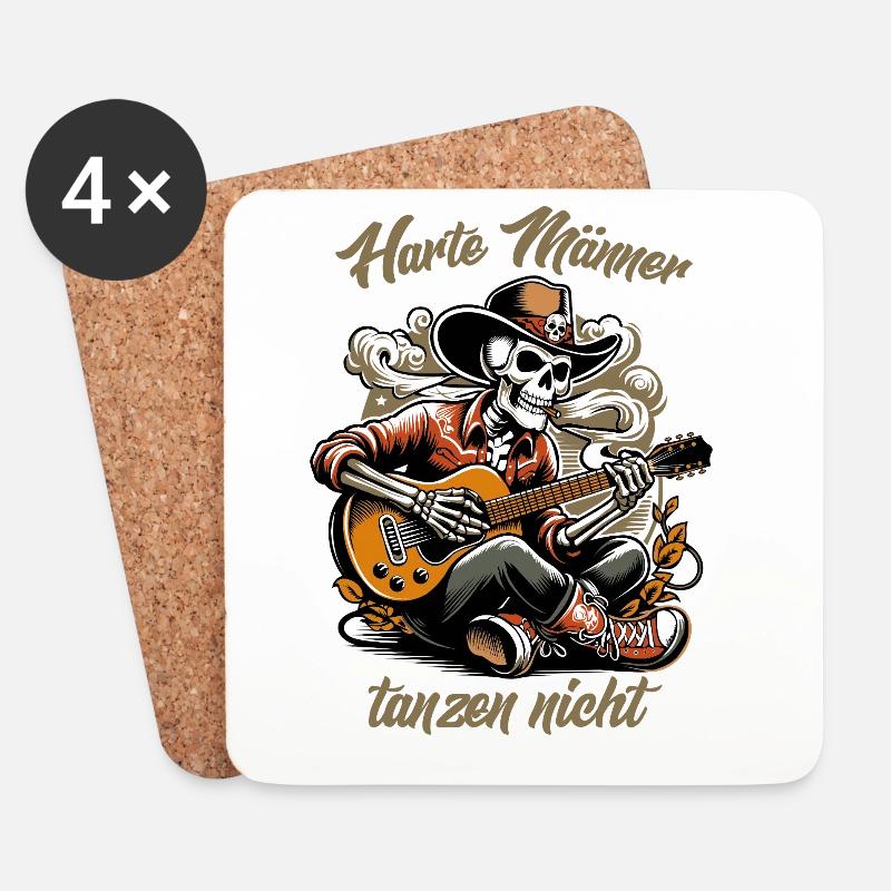 Harte Männer, tanzen nicht - Untersetzer (4er-Set) - Weiß