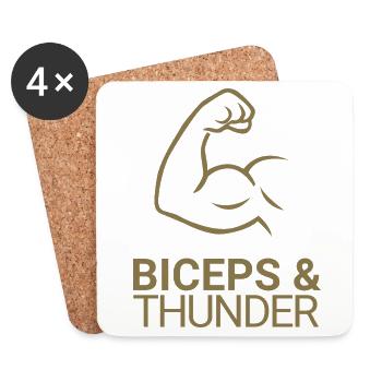Biceps & Thunder - Coasters (set of 4) - white - Front