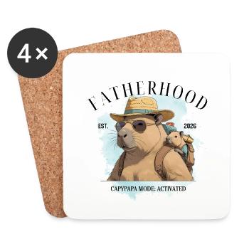 Fatherhood – Capypapa Mode: Activated - Untersetzer (4er-Set) - Weiß - Vorne