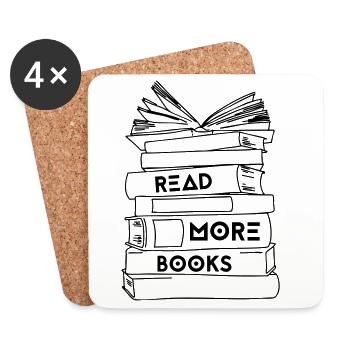 Read More Books - Colour - Coasters (set of 4) - white - Front